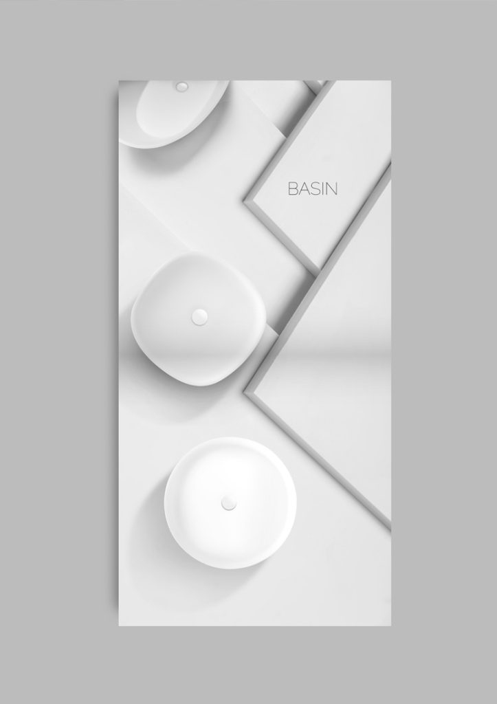 Enne Creations catalogue page of white basins