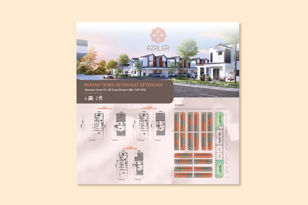 Visualisation: Azalea site plan and floor plan poster