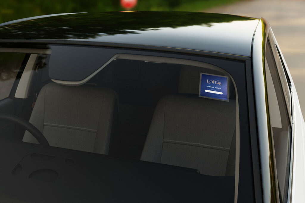 Visualisation: Loft 26 car sticker for residents