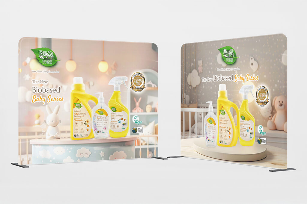 Visualisation: ReadyCare Signature baby care product backdrops